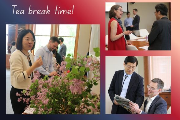 Scrapbook-style page of break times at a workshop