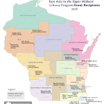 Map of awarded libraries in Wisconsin